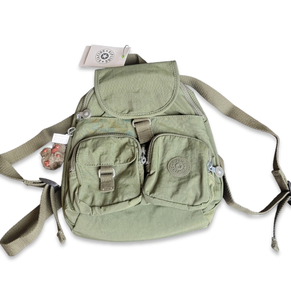 Kipling BP3901 Lovebug Travel Small Backpack  in color Jaded Green Tonal - Picture 3 of 7